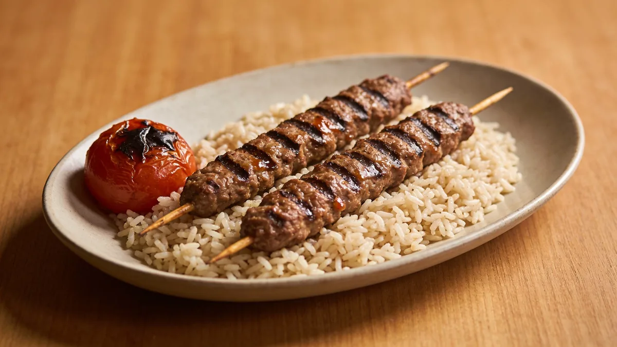 Lamb kofta with rice