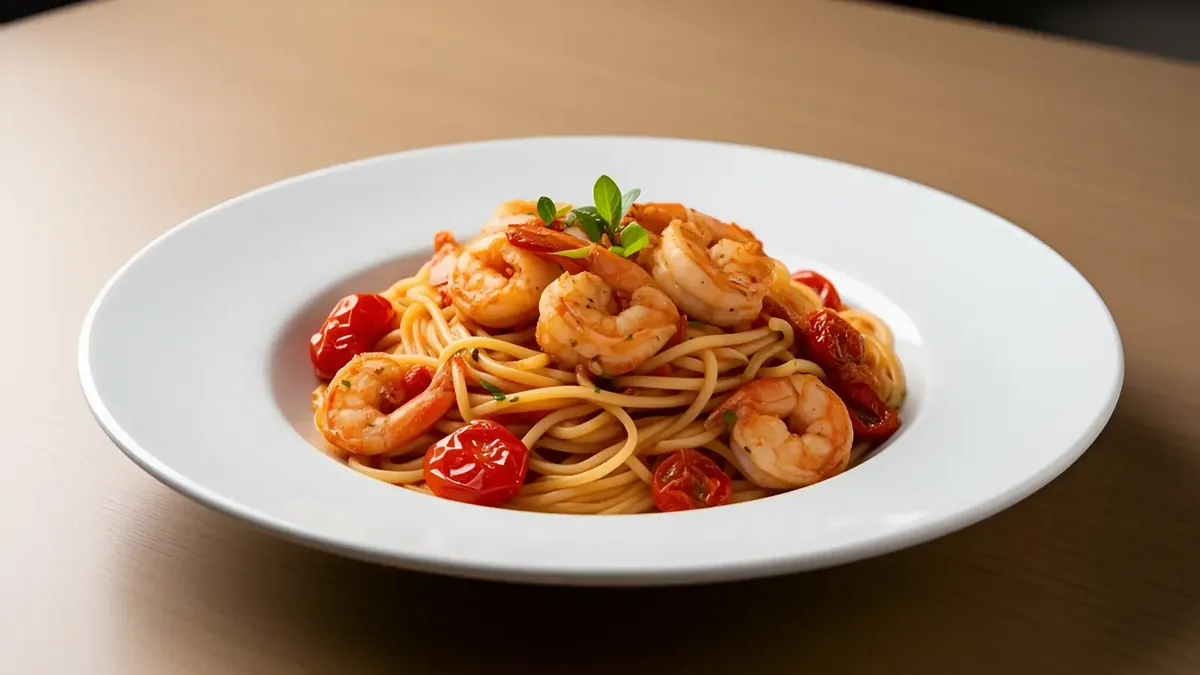 Prawn linguine