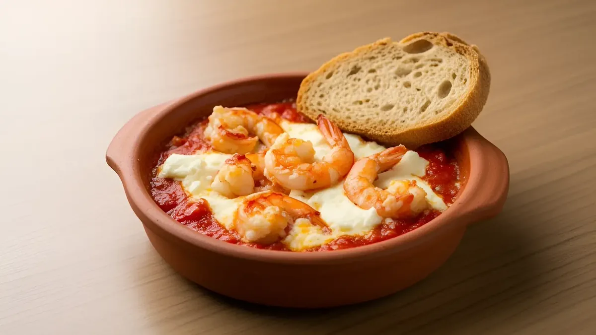 Prawn saganaki